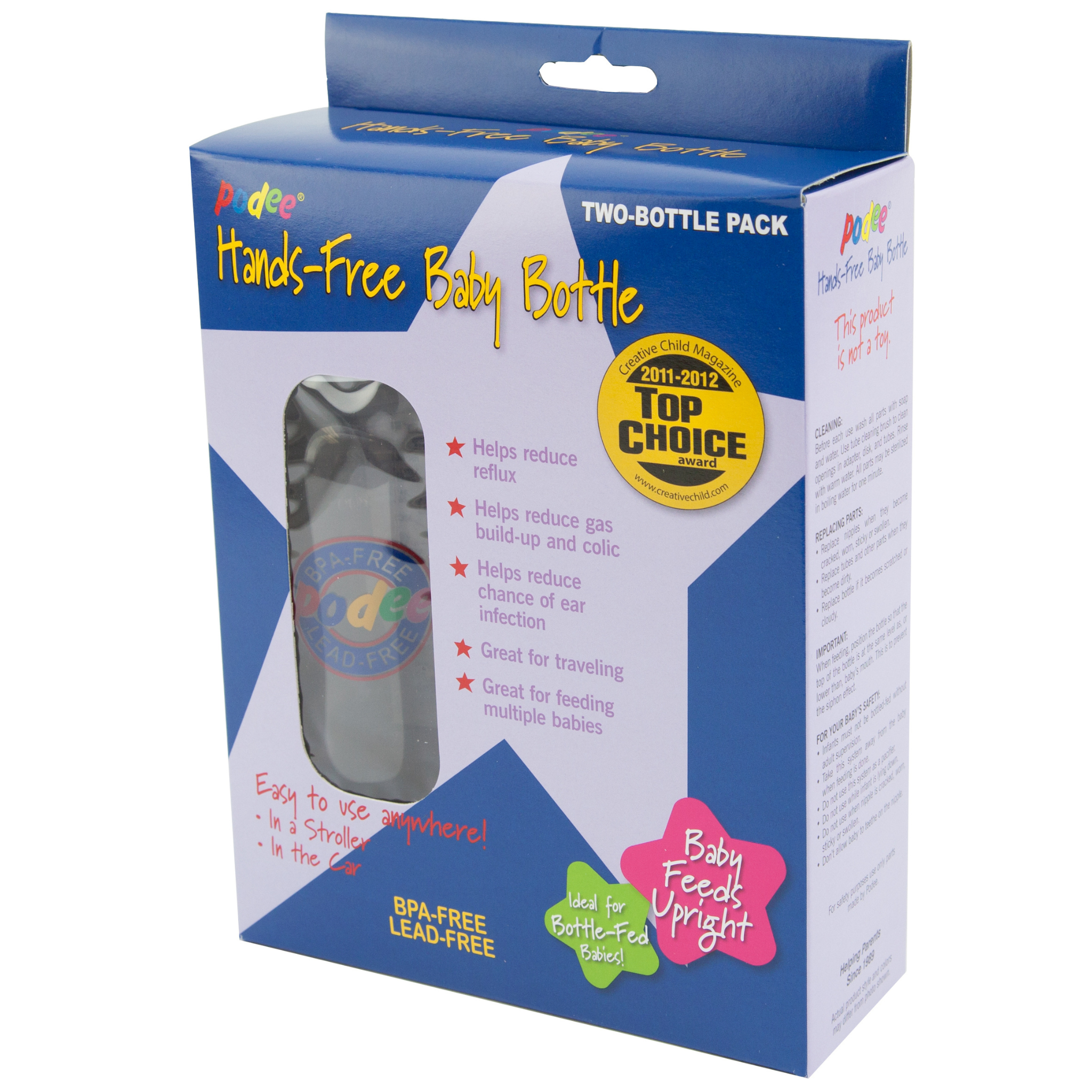 Podee® Hands-Free Baby Bottle - Twin Pack (240ml)